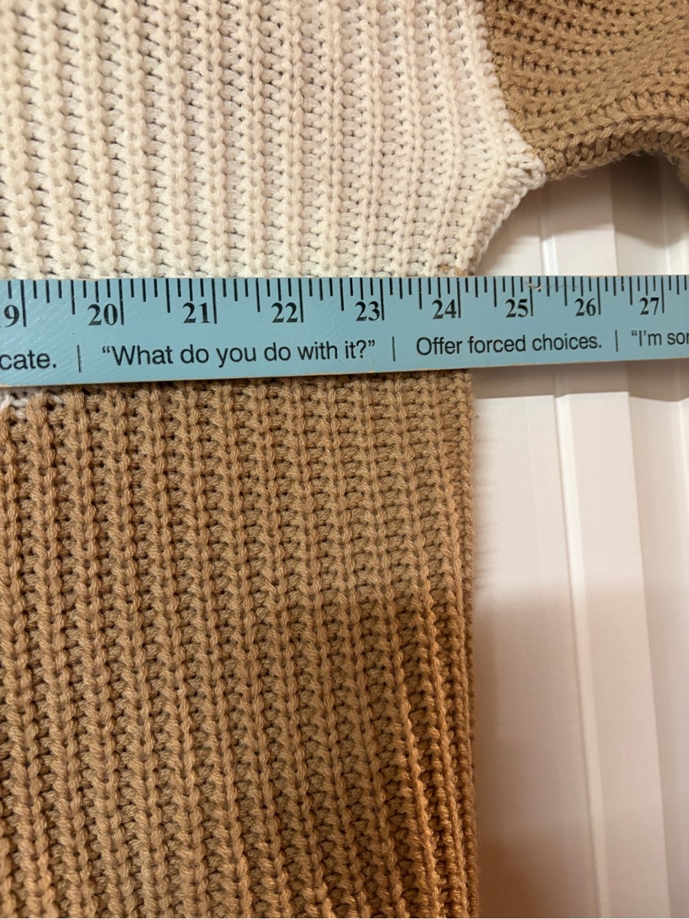 moon & madison Colorblock Chevron Sweater - Tan, Brown & White - Picture 4 of 5